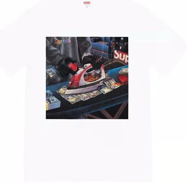 T-shirt S M Black L 22SS Necklace White Banknote BLING Large Tee Sleeve Gas and Short XL USD Iron 1009